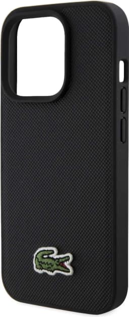 Lacoste HC Magsafe Iconic Petit Pique PU Woven Logo for iPhone 15 Pro -Black