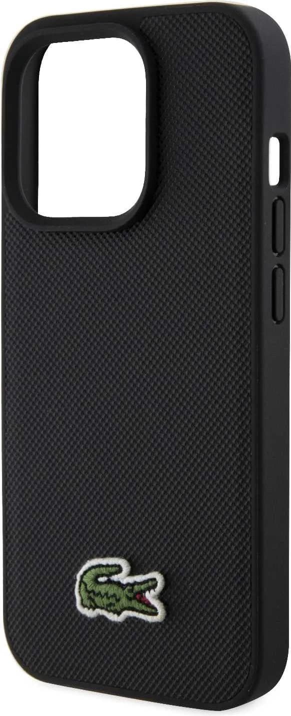 Lacoste HC Magsafe Iconic Petit Pique PU Woven Logo for iPhone 15 Pro -Black