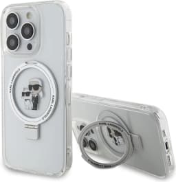 Karl Lagerfeld Magsafe Ringstand Case with Karl &amp; Choupette Heads for iPhone 15