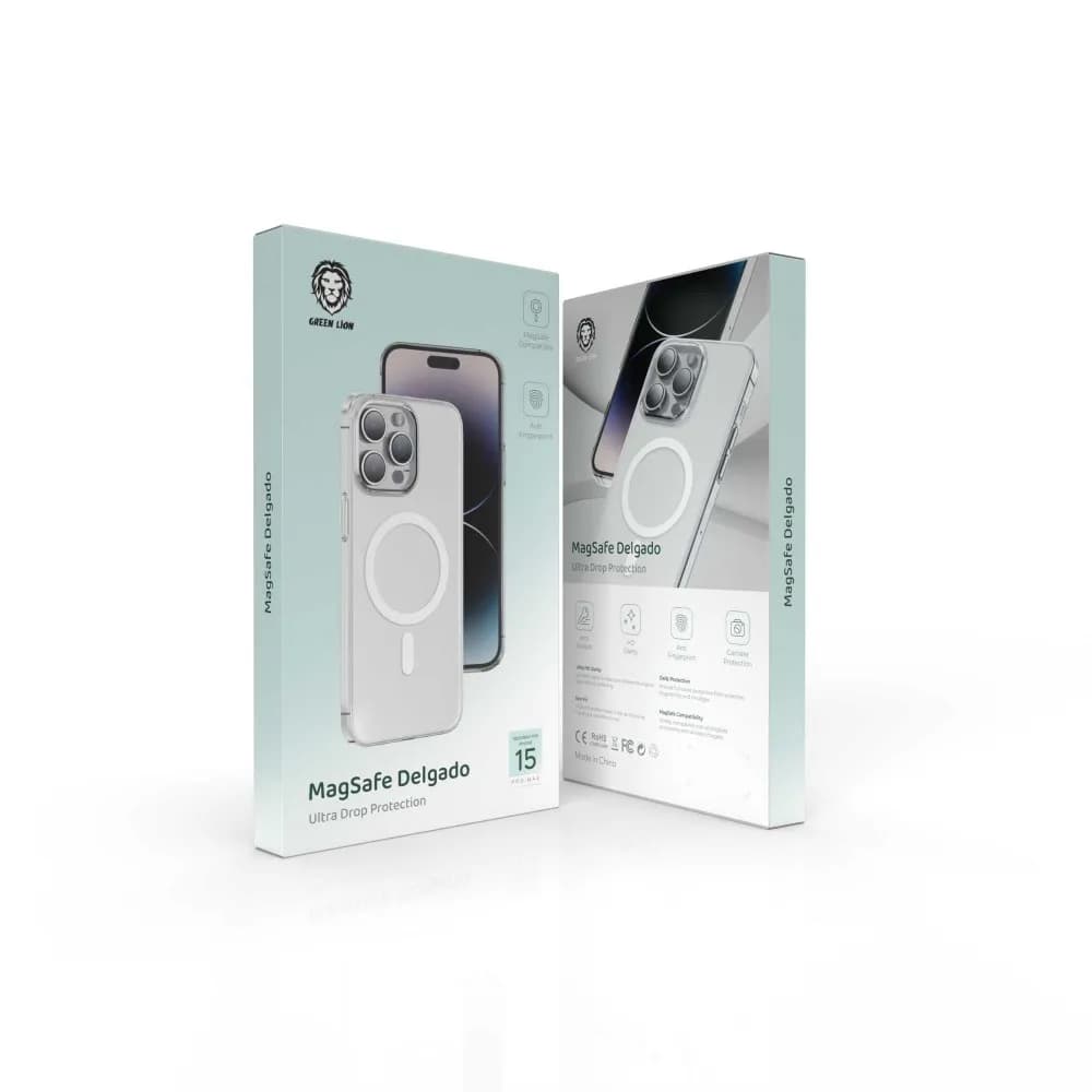 Green Lion Magsafe Delgado Case for iPhone 15 Pro - Clear