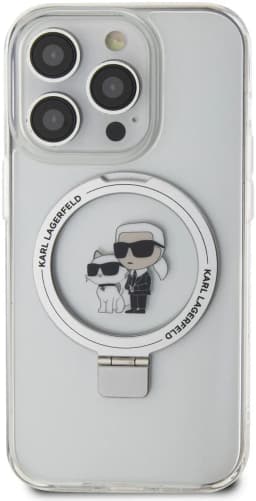 Karl Lagerfeld Magsafe Ringstand Case with Karl &amp; Choupette Heads for iPhone 15