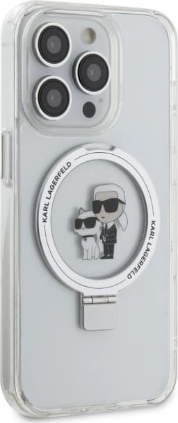 Karl Lagerfeld Magsafe Ringstand Case with Karl &amp; Choupette Heads for iPhone 15