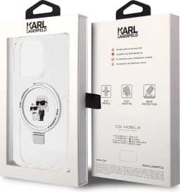 Karl Lagerfeld Magsafe Ringstand Case with Karl &amp; Choupette Heads for iPhone 15