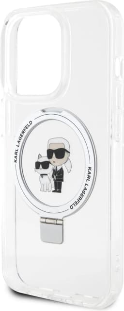 Karl Lagerfeld Magsafe Ringstand Case with Karl &amp; Choupette Heads for iPhone 15