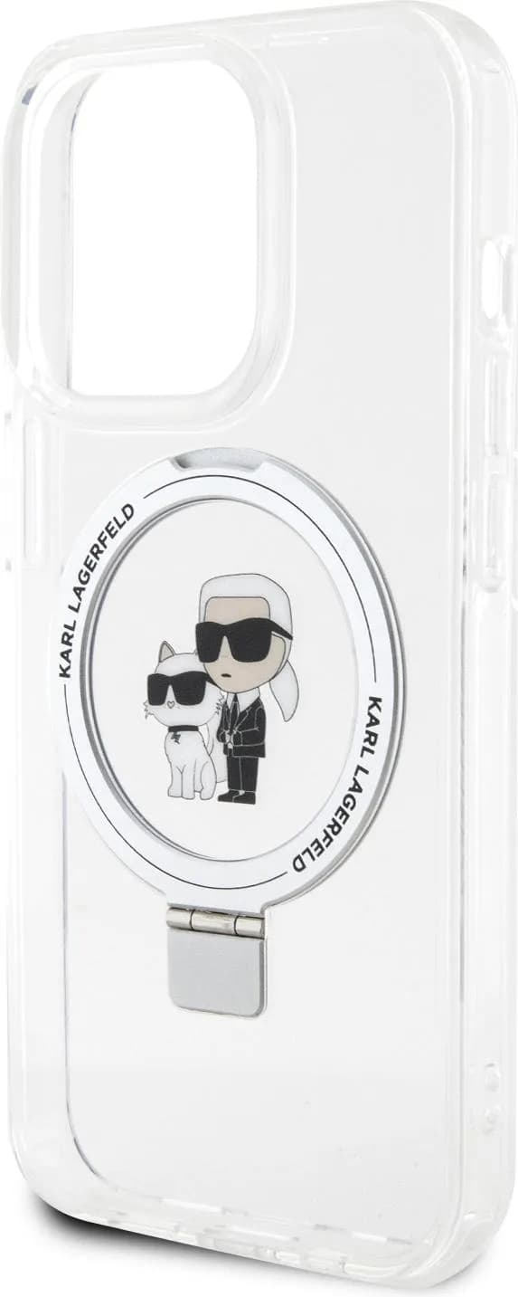 Karl Lagerfeld Magsafe Ringstand Case with Karl &amp; Choupette Heads for iPhone 15