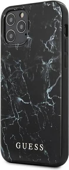 Guess PC/TPU Marble Design Case for iPhone 12 Pro - Black