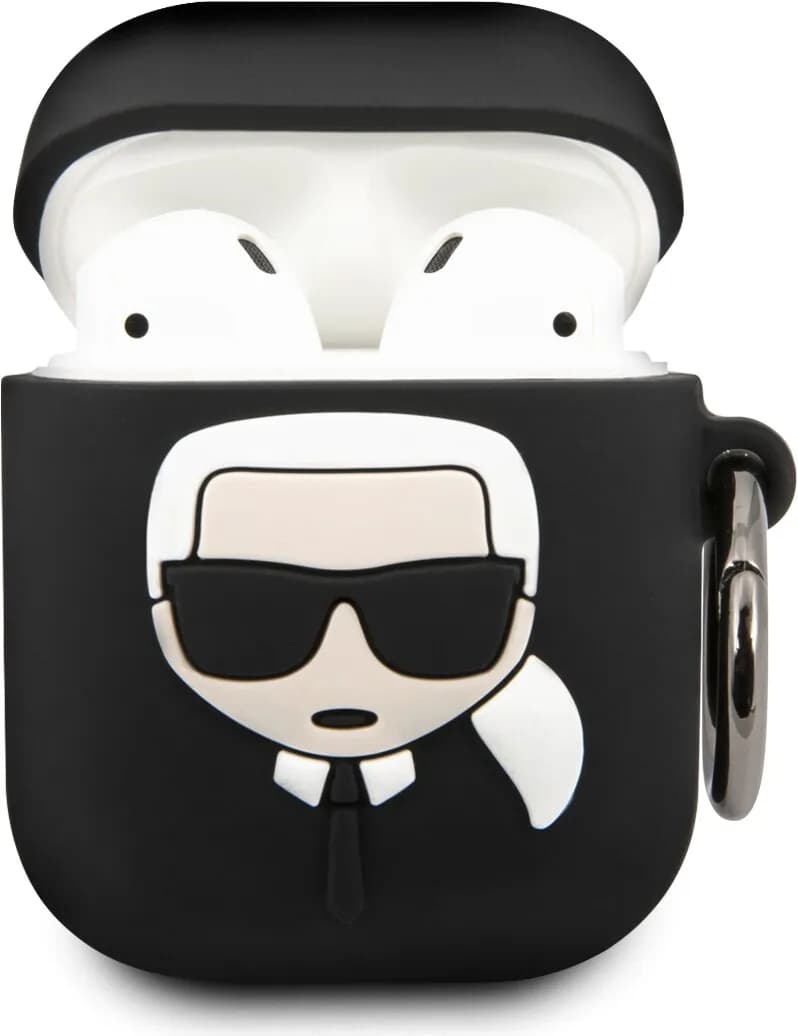 Karl Lagerfeld Silicone Case for Apple Airpods 1/2 - Black