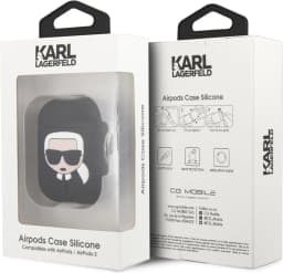 Karl Lagerfeld Silicone Case for Apple Airpods 1/2 - Black