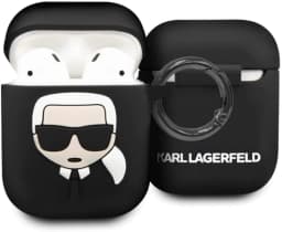 Karl Lagerfeld Silicone Case for Apple Airpods 1/2 - Black