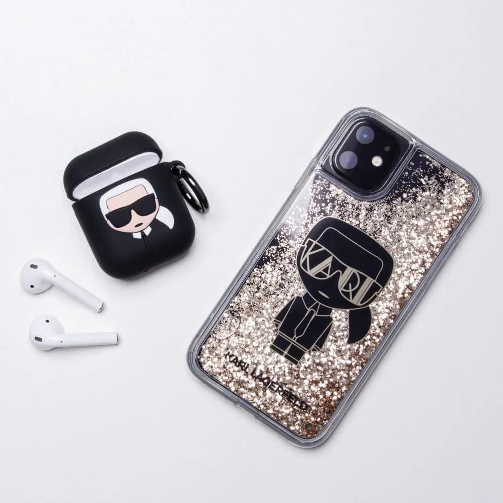 Karl Lagerfeld Silicone Case for Apple Airpods 1/2 - Black