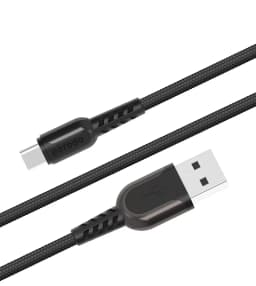 Porodo Metal Braided Type C-Cable 2.4m Black