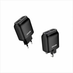 Porodo Dual USB Wall Charger 2.4A with Improved Version PVC Type-C Cable 1.2m EU - Black