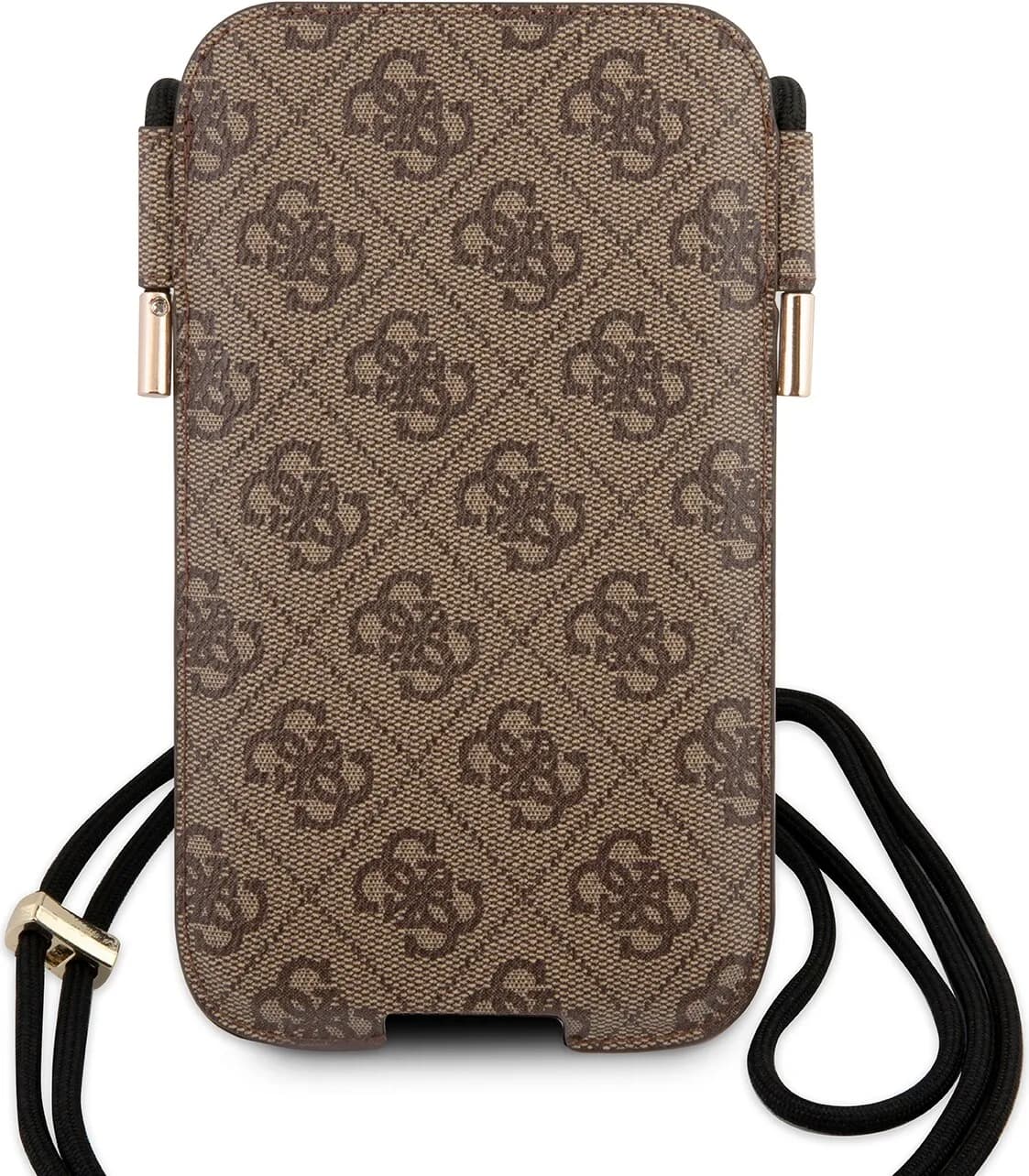 Guess 4G Script Pouch Case with Cord for iPhone 13 / 13 Pro ( 6.1 ) - Brown