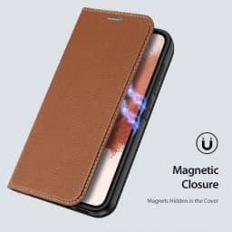 Dux Ducis Skin X2 Hülle Samsung Galaxy S23 Flip Case Wallet Stand braun
