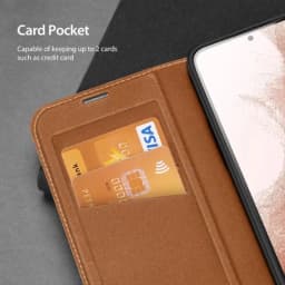 Dux Ducis Skin X2 Hülle Samsung Galaxy S23 Flip Case Wallet Stand braun