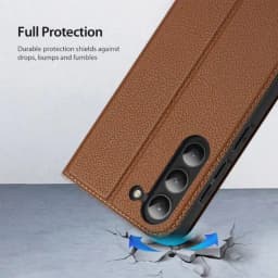 Dux Ducis Skin X2 Hülle Samsung Galaxy S23 Flip Case Wallet Stand braun