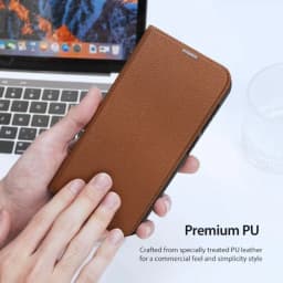 Dux Ducis Skin X2 Hülle Samsung Galaxy S23 Flip Case Wallet Stand braun