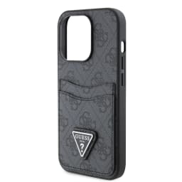 Guess PU Leather Case with Double Card Slot 4G Double Triangle Logo for iPhone 15