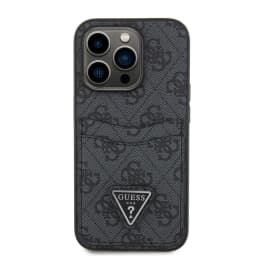 Guess PU Leather Case with Double Card Slot 4G Double Triangle Logo for iPhone 15