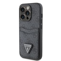 Guess PU Leather Case with Double Card Slot 4G Double Triangle Logo for iPhone 15