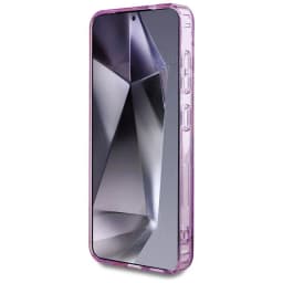 Guess Glitter Flowers Triangle Buttons MagSafe Case for Samsung Galaxy S25