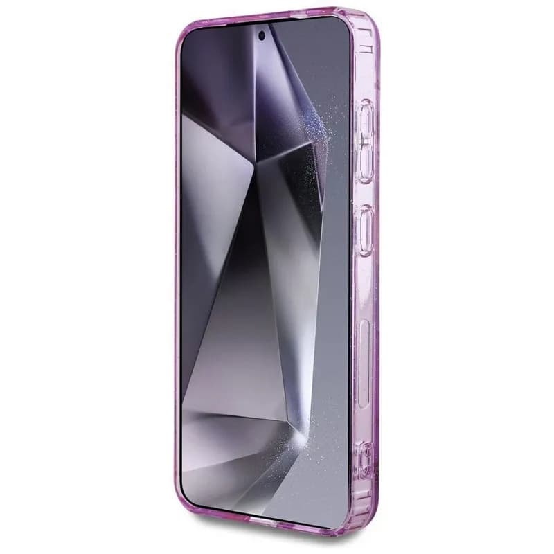 Guess Glitter Flowers Triangle Buttons MagSafe Case for Samsung Galaxy S25