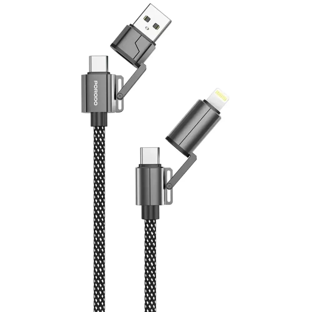 Porodo 4 Cables in 1 Aluminum Fast Charger Wire