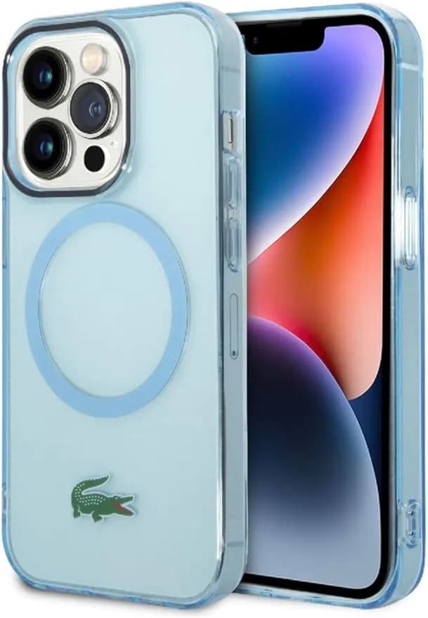 Lacoste HC Magsafe Transparent Case for iPhone 15 Pro Max - Blue