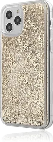 Guess Liquid Glitter 4G Pattern Case for iPhone 12 Pro Max - Gold