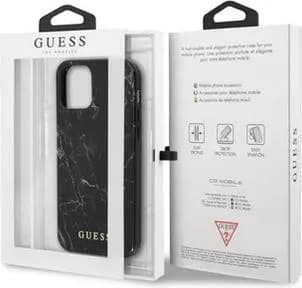 Guess PC/TPU Marble Design Case for iPhone 12 Pro - Black