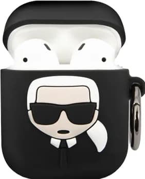 Karl Lagerfeld Silicone Case for Apple Airpods 1/2 - Black