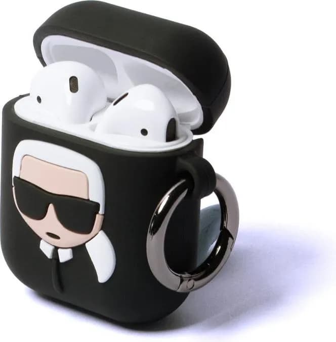 Karl Lagerfeld Silicone Case for Apple Airpods 1/2 - Black