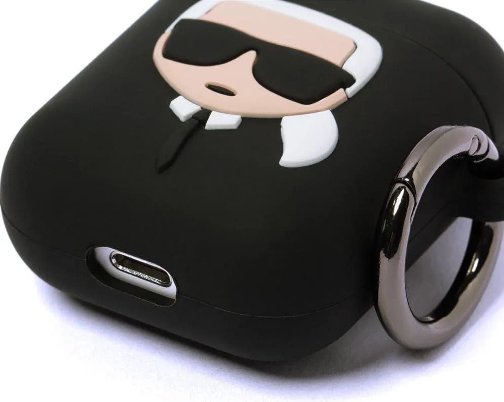 Karl Lagerfeld Silicone Case for Apple Airpods 1/2 - Black