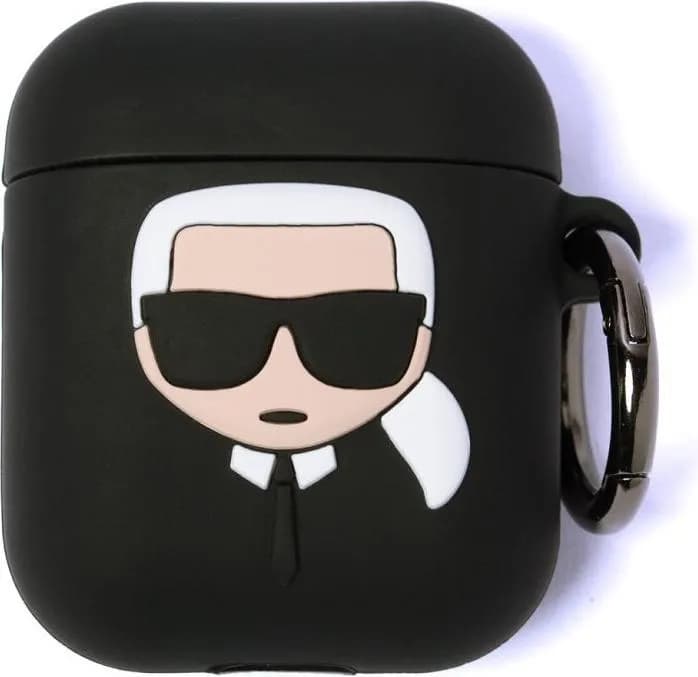 Karl Lagerfeld Silicone Case for Apple Airpods 1/2 - Black