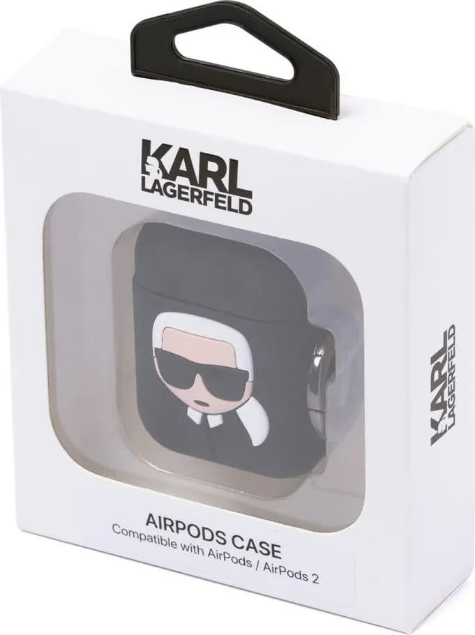 Karl Lagerfeld Silicone Case for Apple Airpods 1/2 - Black