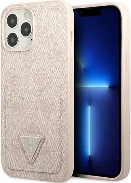Guess 4G Double Card Triangle Hard Case for iPhone 13 Pro Max - Pink