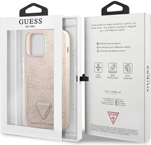 Guess 4G Double Card Triangle Hard Case for iPhone 13 Pro Max - Pink
