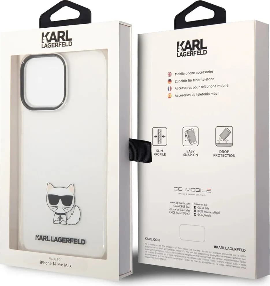 Karl Lagerfeld IML Choupette Body Hard Case for iPhone 14 Pro Max (6.7)
