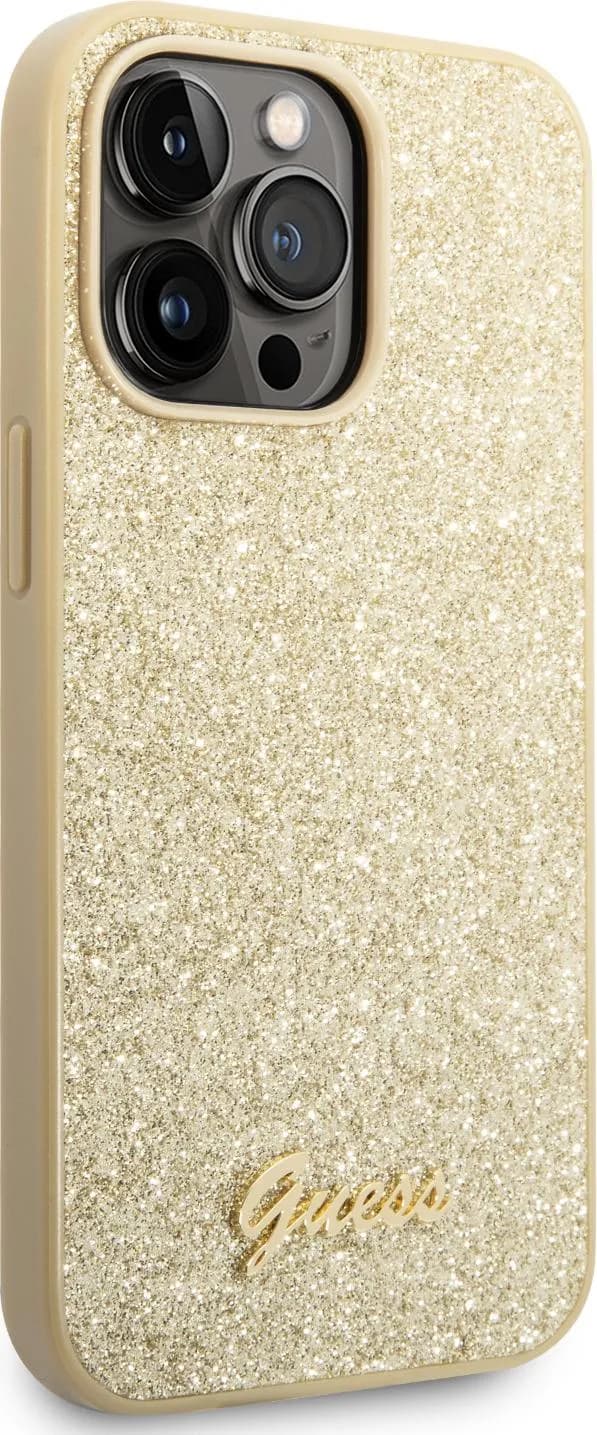 Guess PC/TPU Glitter Script Hard Case for iPhone 14 Pro Max (6.7)