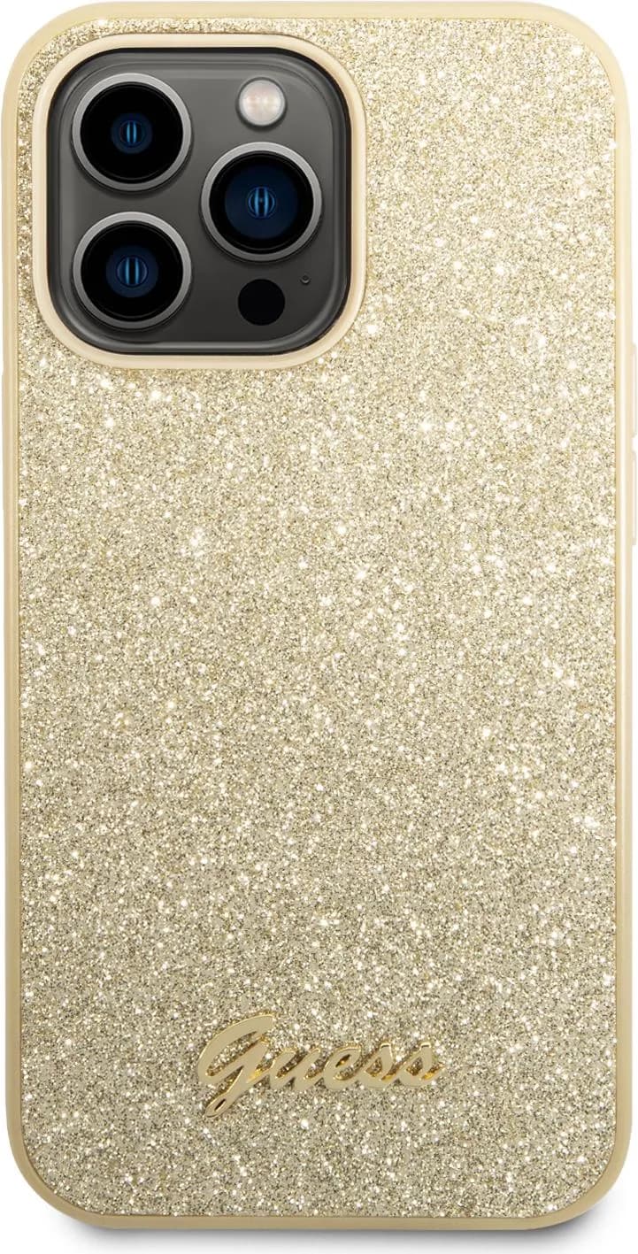 Guess PC/TPU Glitter Script Hard Case for iPhone 14 Pro Max (6.7)