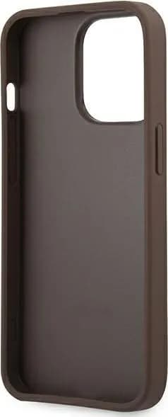 Guess PU 4G Big Metal Logo Hard Case for iPhone 14 Pro Max (6.7) - Brown