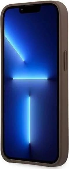 Guess PU 4G Big Metal Logo Hard Case for iPhone 14 Pro Max (6.7) - Brown