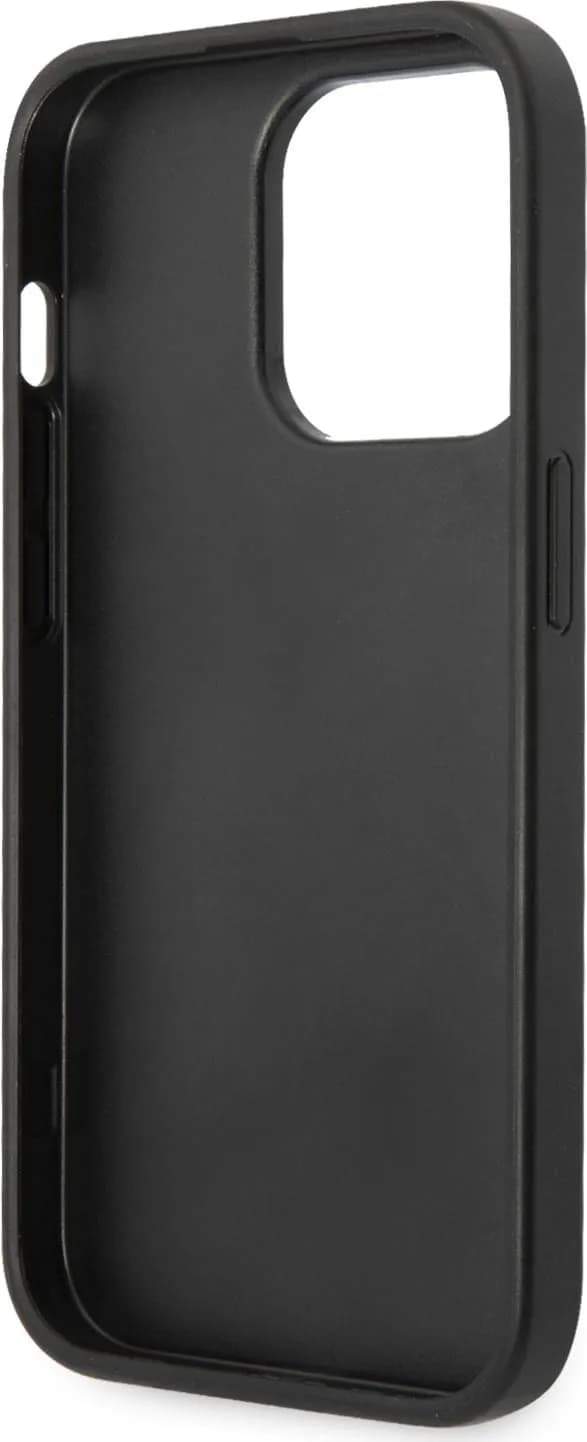 Guess Saffiano Double Card Hard Case for iPhone 14 Pro Max (6.7") - Black