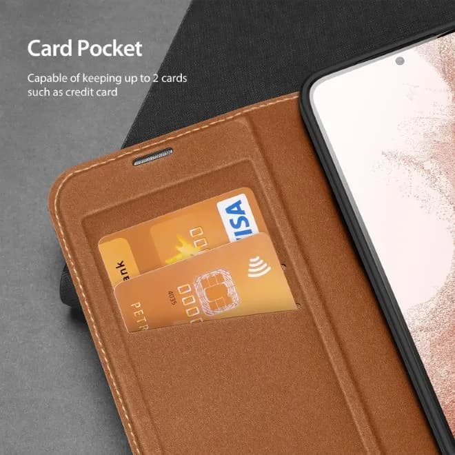 Dux Ducis Skin X2 Hülle Samsung Galaxy S23 Flip Case Wallet Stand braun