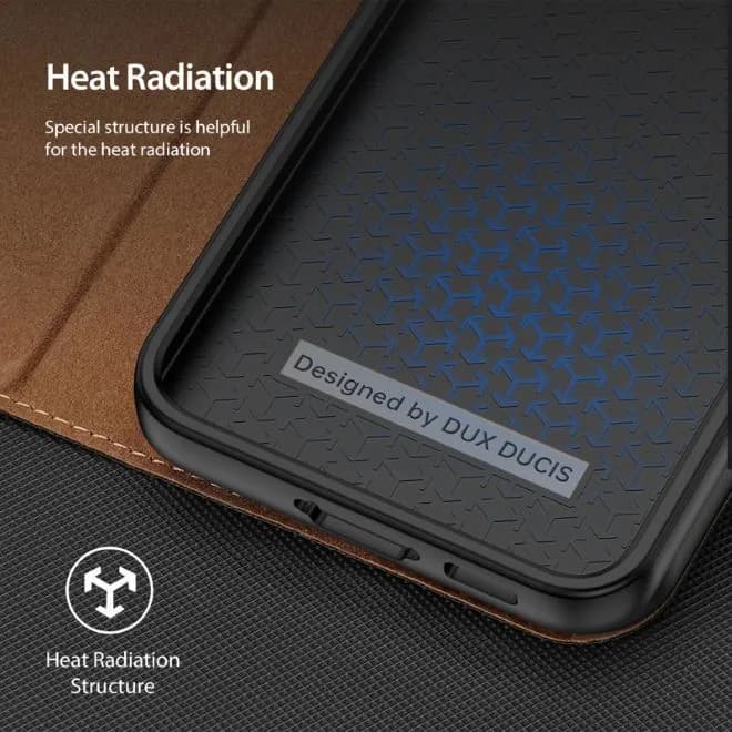Dux Ducis Skin X2 Hülle Samsung Galaxy S23 Flip Case Wallet Stand braun