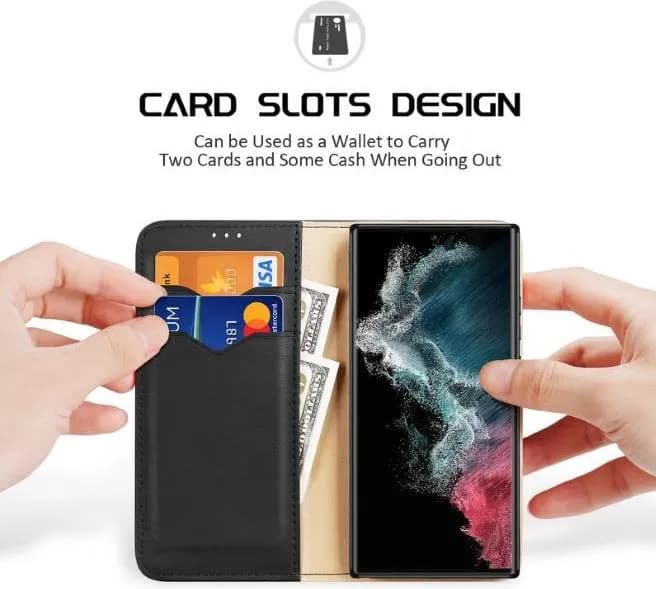 Dux Ducis Hivo Hülle Samsung Galaxy S23 Ultra Hülle mit Flip Wallet Ständer RFID-blockierend schwarz