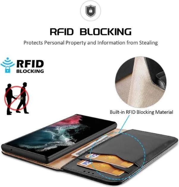 Dux Ducis Hivo Hülle Samsung Galaxy S23 Ultra Hülle mit Flip Wallet Ständer RFID-blockierend schwarz