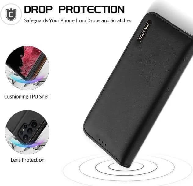 Dux Ducis Hivo Hülle Samsung Galaxy S23 Ultra Hülle mit Flip Wallet Ständer RFID-blockierend schwarz