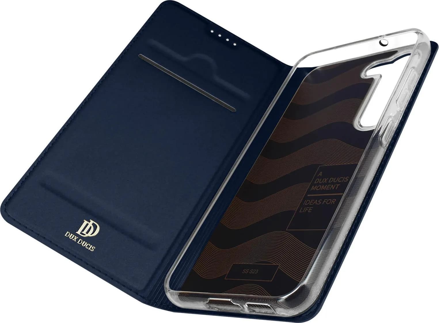 Dux Ducis Skin Pro Hülle für Samsung Galaxy S23 Flip Cover Card Wallet Stand blau