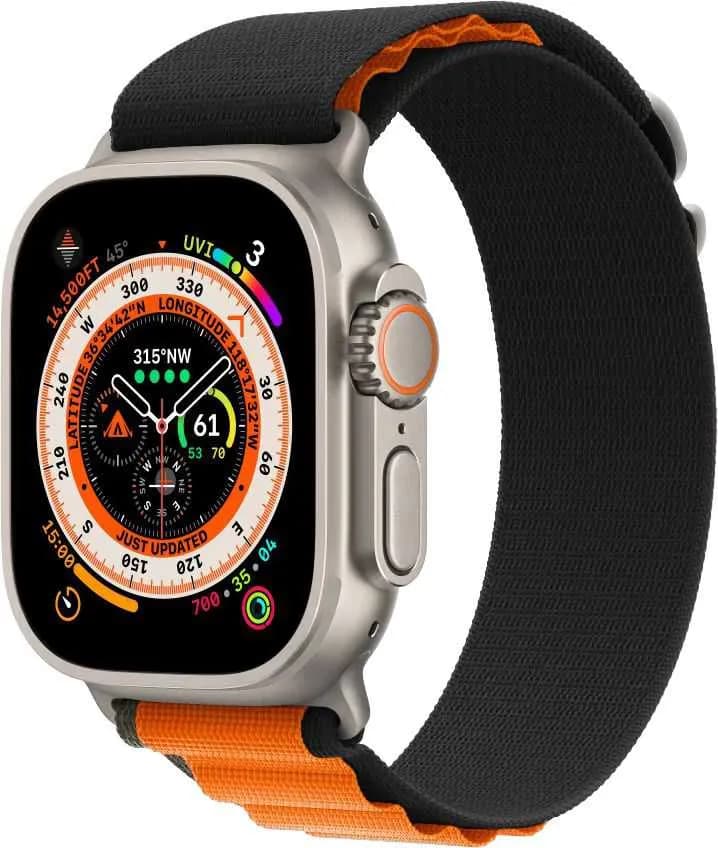 Green Lion Alphine Loop Watch Band for Apple Watch 42/44/45/49MM - Black/Orange